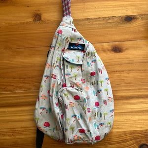 Used Kavu surf camp small rope bag. Has small stain on the front.